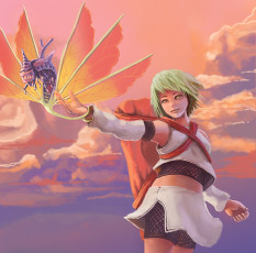 Картинка аниме naruto закат насекомое джинчурики наруто девушка