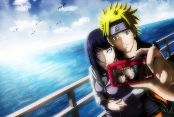Картинка аниме naruto наруто любовь фото телефон хината море