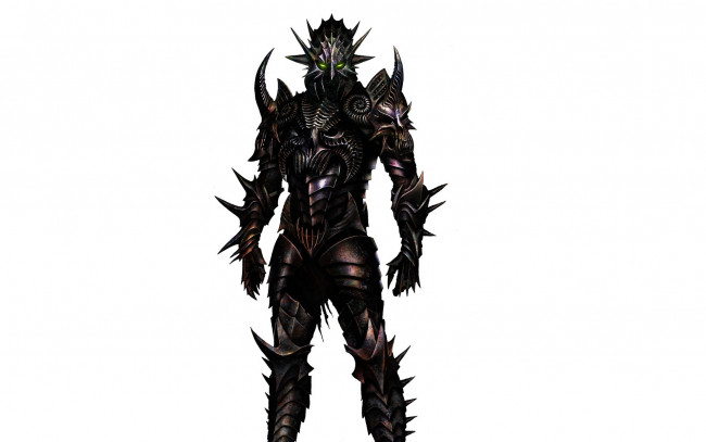 Обои картинки фото воин, фэнтези, демоны, зеленые, глаза