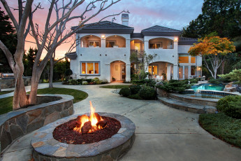 Картинка города -+здания +дома огни калифорния дом ночь ландшафт особняк