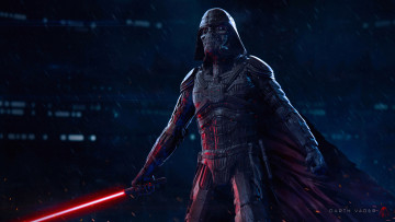 Картинка фэнтези _star+wars злодей darth vader световая сабля меч star wars плащ