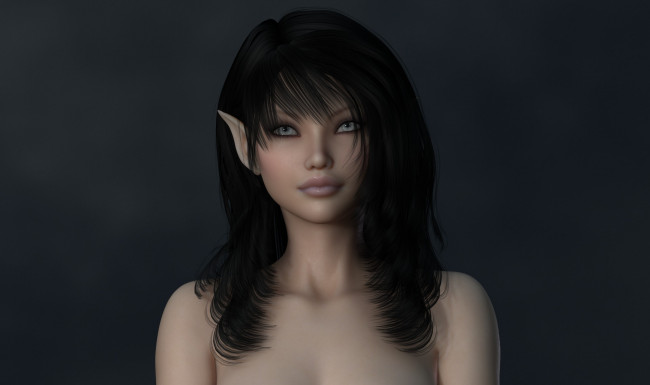 Обои картинки фото 3д графика, эльфы , elves, эльфийка, взгляд, фон