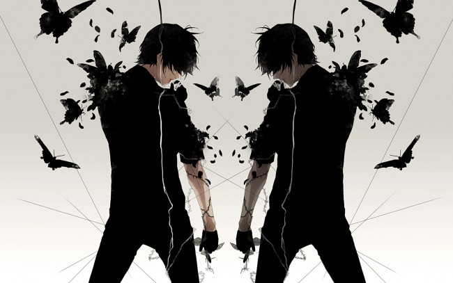 Обои картинки фото аниме, животные,  существа, re, арт, парни