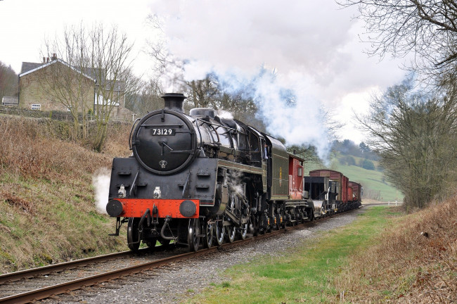 Обои картинки фото техника, паровозы, паровоз, дорога, железная