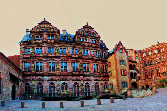 Обои картинки фото heidelberg castle германия, города, замки германии, площадь, замок, германия, castle, heidelberg