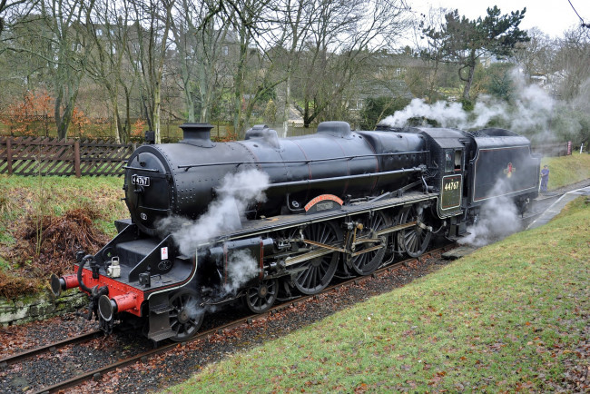 Обои картинки фото техника, паровозы, паровоз, дорога, железная