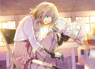 Картинка аниме оружие +техника +технологии киборг отвёртка арт девушка