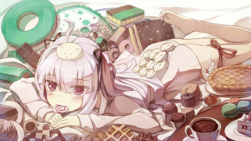 Картинка аниме absolute+duo сладости девочка