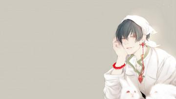 Картинка аниме hoozuki+no+reitetsu кролики фон парень косынка арт