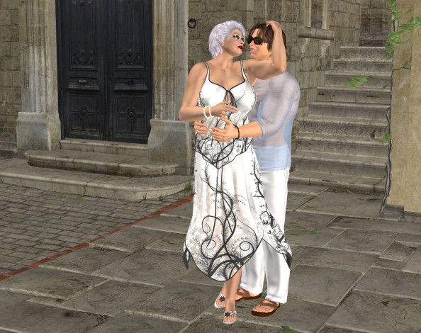 Обои картинки фото 3д графика, романтика , romantics, девушка, фон, мужчина, взгляд