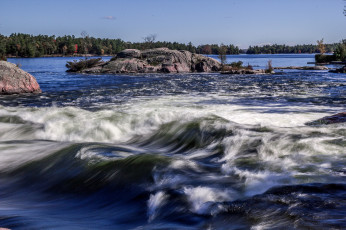 Картинка природа реки озера камни река остров деревья поток скалы