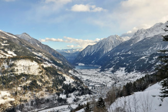 Картинка природа горы облака лес