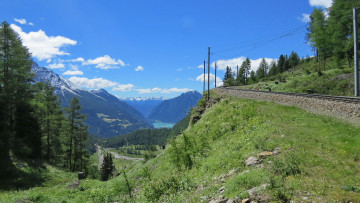 Картинка природа горы облака лес