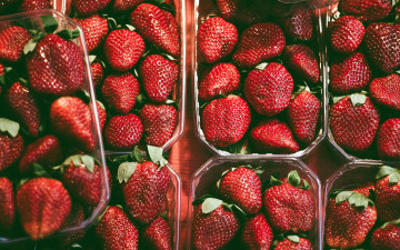Картинка еда клубника +земляника ягоды много