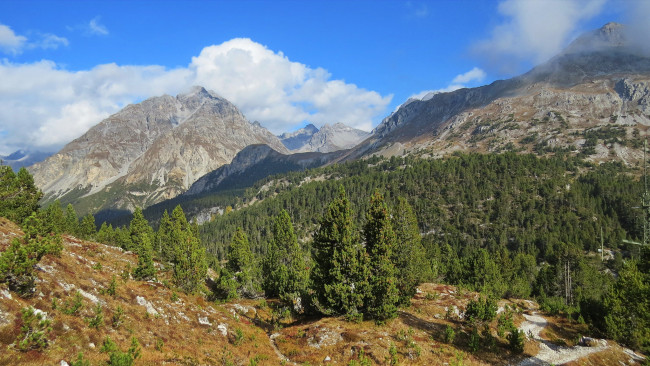 Обои картинки фото природа, горы, облака