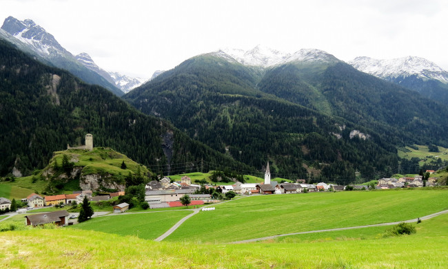 Обои картинки фото города, - пейзажи, горы, дома, лес