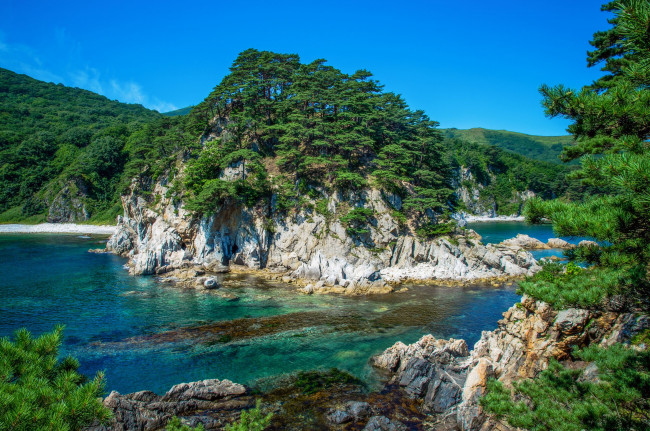 Обои картинки фото остров, природа, реки, озера, приморье, река