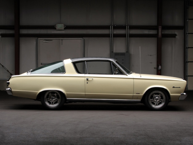 Обои картинки фото plymouth barracuda fastback hardtop 1966, автомобили, plymouth, barracuda, fastback, hardtop, 1966