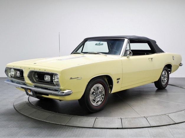 Обои картинки фото plymouth barracuda formula s-383 convertible 1967, автомобили, plymouth, barracuda, formula, s-383, convertible, 1967