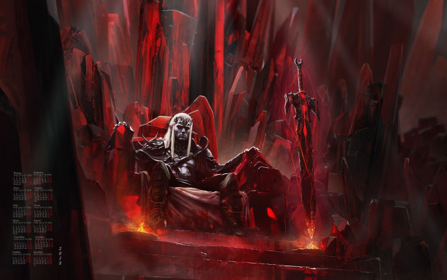 Обои картинки фото календари, фэнтези, оружие, вампир, 2018