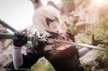 Картинка девушки -unsort+ девушки+с+оружием развалины мечи девушка 2в андроид shimotsuki