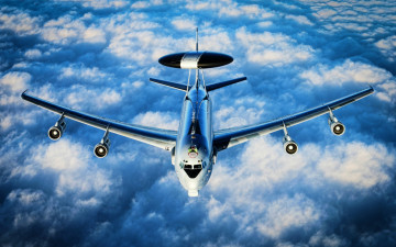 Картинка boeing+e-3+sentry авиация боевые+самолёты самолеты awacs boeing e-3 sentry американская армия hdr боевые