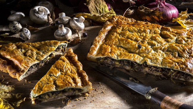 Обои картинки фото еда, пироги, пирог, с, уткой