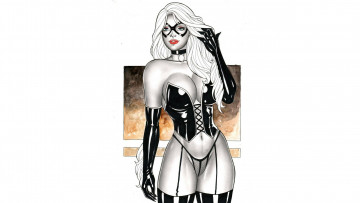 Картинка рисованное комиксы девушка фон взгляд маска корсет