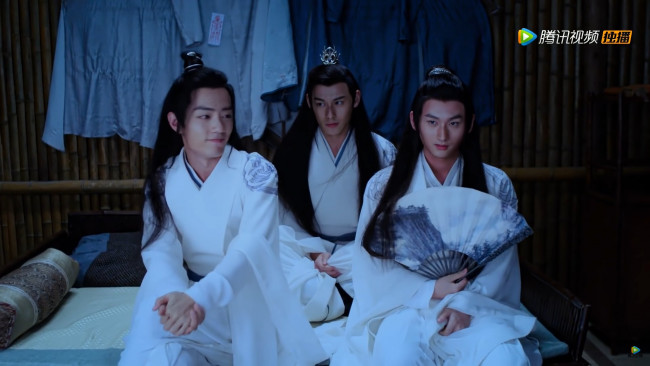 Обои картинки фото кино фильмы, the untamed, вэй, усянь, цзян, чен, не, хуайсан, веер, комната, кровать