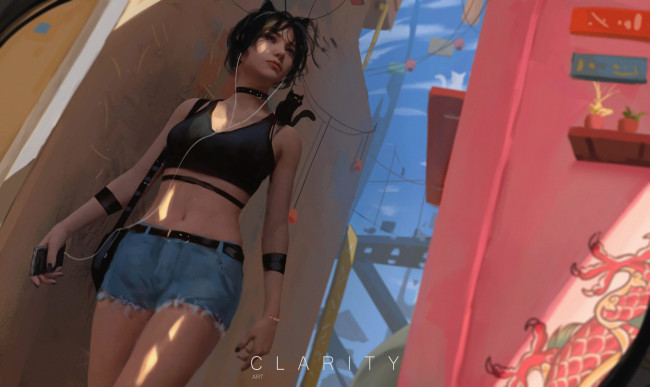 Обои картинки фото рисованное, люди, девушка