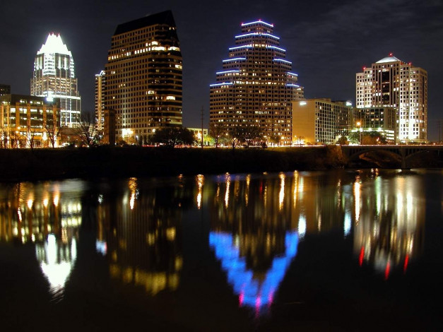 Обои картинки фото города, огни, ночного