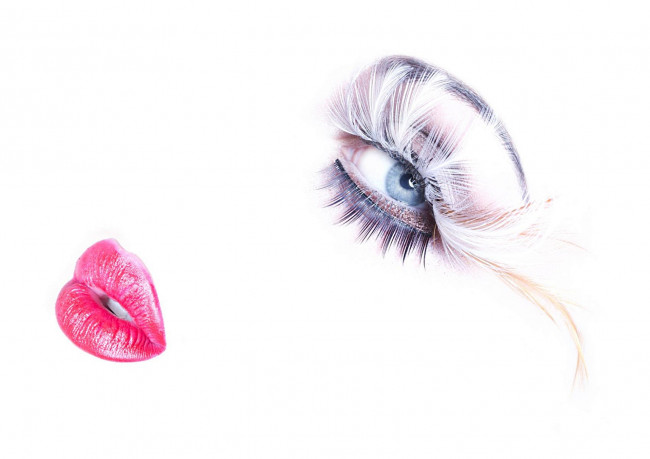 Обои картинки фото разное, глаза, губы, ресницы