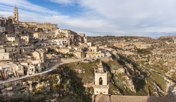 Картинка matera++italy города -+панорамы пейзаж дорога дома italy matera