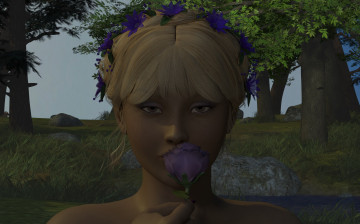 Картинка 3д+графика portraits+ портрет цветок девушка