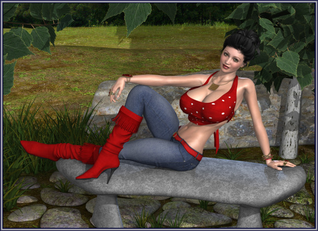 Обои картинки фото 3д графика, people , люди, улыбка, взгляд, девушка