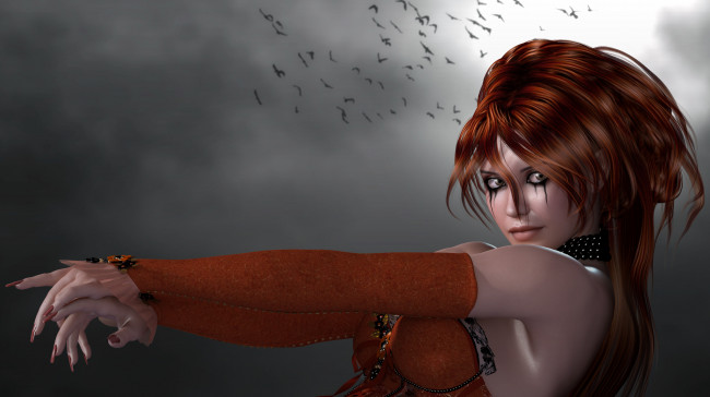 Обои картинки фото 3д графика, people , люди, взгляд, девушка