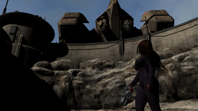 Обои картинки фото 3д графика, fantasy , фантазия, девушка, оружие, робот