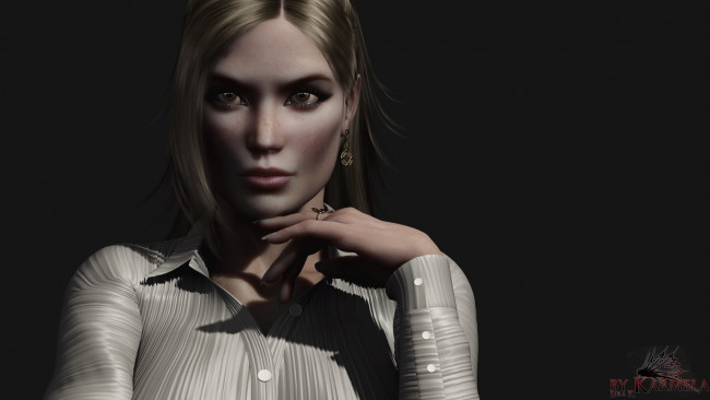 Обои картинки фото 3д графика, people , люди, взгляд, девушка