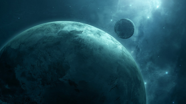 Обои картинки фото космос, арт, звезды, планеты