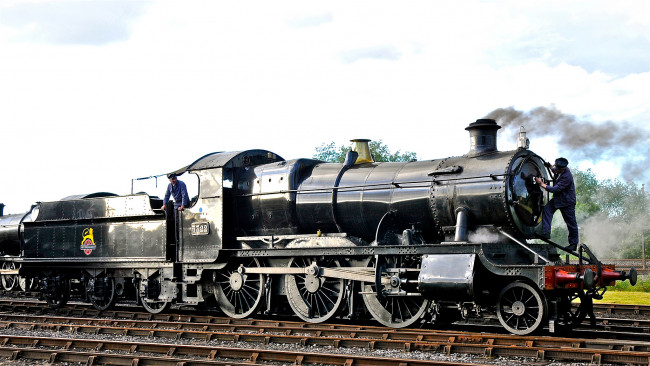 Обои картинки фото техника, паровозы, состав, паровоз, рельсы, дорога, железная