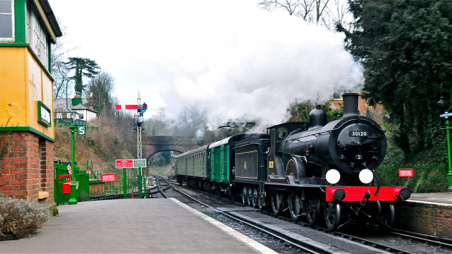 Обои картинки фото техника, паровозы, железная, поезд, рельсы, паровоз, дорога