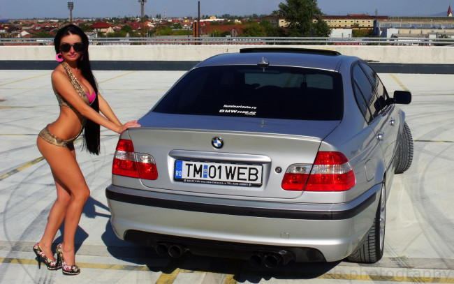 Обои картинки фото автомобили, авто с девушками, bmw