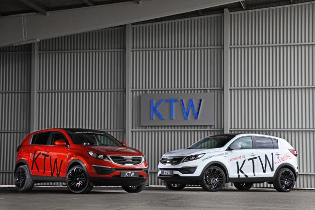 Обои картинки фото 2013 kia sportage , ktw, автомобили, kia, белый, sportage, красный, тюнинг