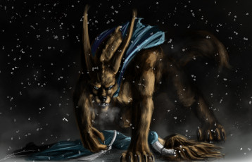 Картинка рисованное животные +сказочные +мифические клыки пасть уши