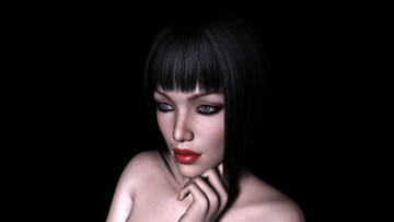 Картинка 3д+графика портрет+ portraits девушка фон взгляд