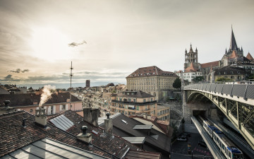 Картинка города -+панорамы архитектура дома город switzerland lausanne