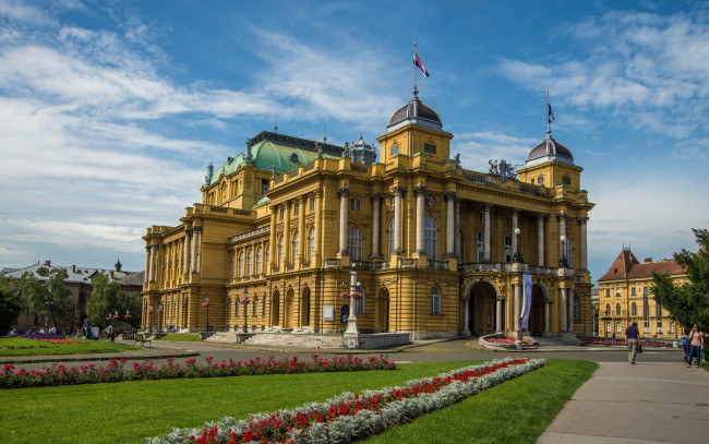 Обои картинки фото zagreb, города, - дворцы,  замки,  крепости, дворец, площадь