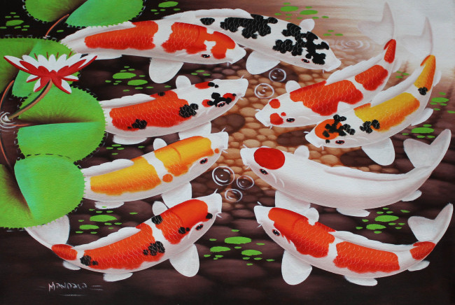 Обои картинки фото рисованное, животные,  рыбы, рыбки, вода