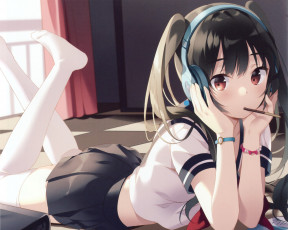 Картинка аниме unknown +другое взгляд девушка фон