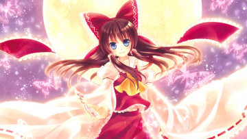 Картинка аниме touhou девушка взгляд фон